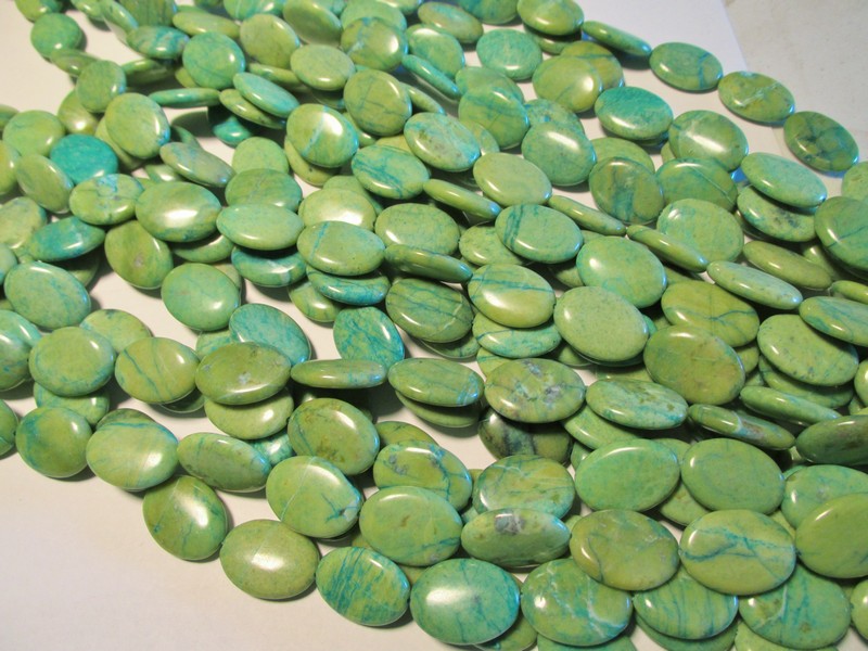 (image for) Lime green and turquoise ovals #1504